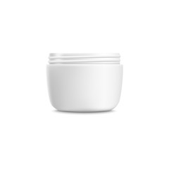 White cream jar mockup without a lid, realistic open container for facial moisturiser