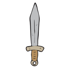 digitally drawn illustration sword design. hand drawing style