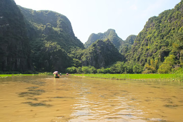 The view during the boat trip down Tam Coc River