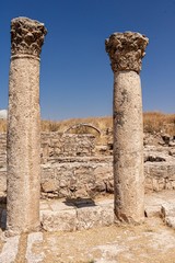 Fototapeta premium Temple of Hercules in Amman Citadel, inside the Ummayad Palace