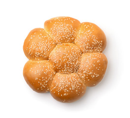Top view of sweet bun with sesame seeds