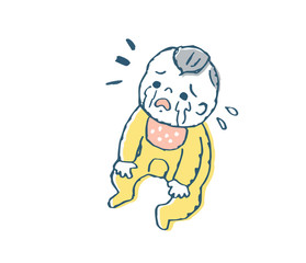 泣く赤ちゃん　イエロー