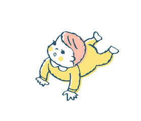 Obraz premium ハイハイする赤ちゃん ピンク