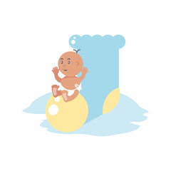 cute baby boy sitting in sock