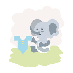 cute elephant baby animal and clothes for baby