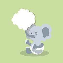 card with cute elephant baby animal