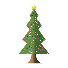 Christmas tree with colorful decorations, Merry Christmas