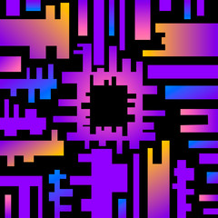 Abstract modern graphic element. Simpl graphic forms and line texture. Bright gradient colors.