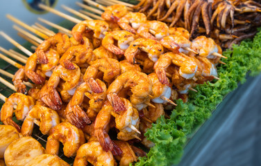 Cooking shrimps ready to eat.