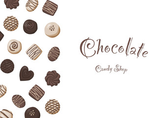 Chocolate candies composition illustration