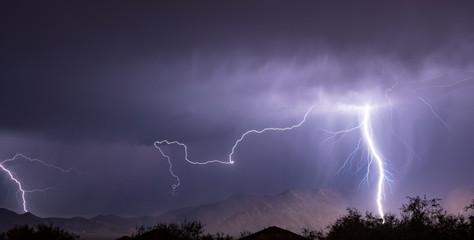 Spectacular Electrical Storm Lightning Bolt Mount Wrightson Valley Arizona