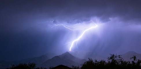 Spectacular Electrical Storm Lightning Bolt Mount Wrightson Valley Arizona