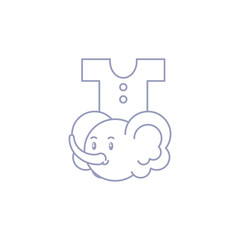 cute elephant baby animal isolated icon