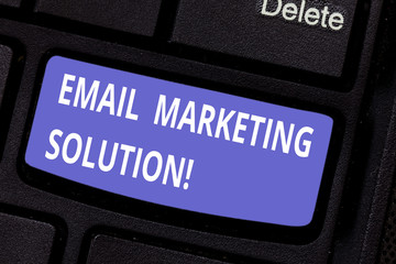 Word writing text Email Marketing Solution. Business concept for helping customers to solve their problems Keyboard key Intention to create computer message pressing keypad idea