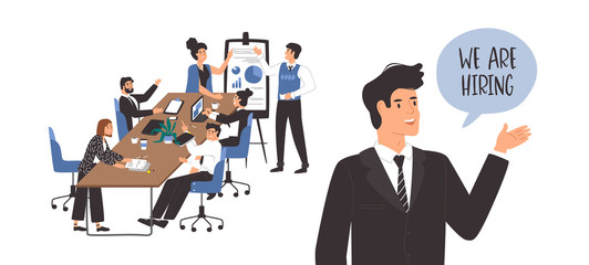 We are hiring design diverse office worker people