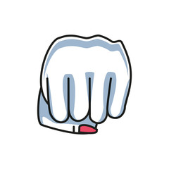 hand fist power female isolated icon