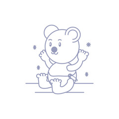 cute bear baby animal isolated icon