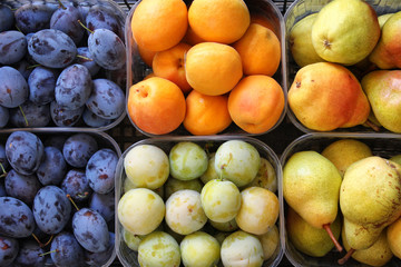 Naklejka na ściany i meble Varied fruit ready for sale in stores
