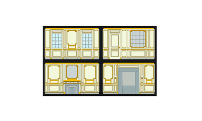 Rendering of Apollo Gallery in the Louvre Museum, Paris, France