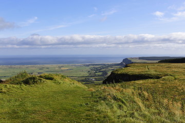High view from Binevenagh mountain, Londonderry, Northern Ireland, Causeway Coastal Route