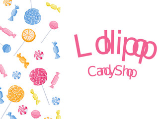 Candies, lollipop composition illustration