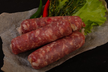 Raw pork sausages