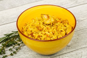 Plov with turkey