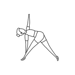 beauty woman practicing pilates position