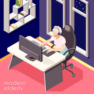 Modern Elderly People Background