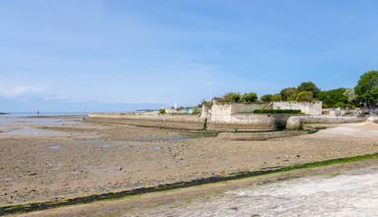 Fototapeta na wymiar Embankment just outside the Old Port in La Rochelle, France