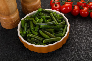 Green beans in the bowl