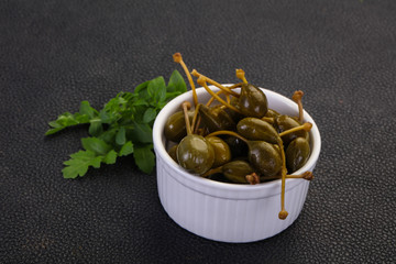 Pickled Capersberries in the bowl