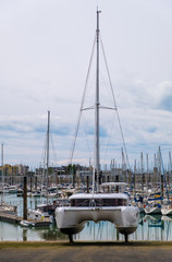 A view of the harbour at vieux port de La Rochelle in France