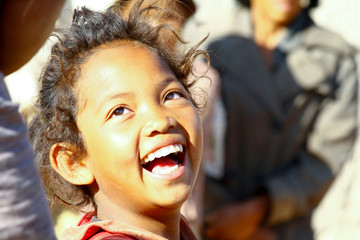 Smiling poor african girl, Madagascar