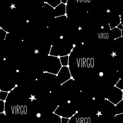 Obraz na płótnie Canvas Virgo. Seamless pattern with zodiac sign