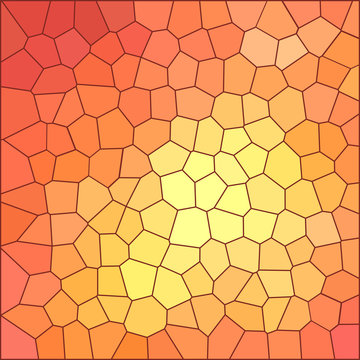 Mosaic background, orange-yellow with tangerine color, large mesh of polygons, vector. © Олена Маткова