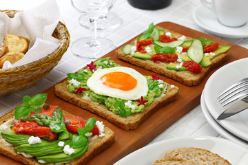 avocado toast open sandwich variety
