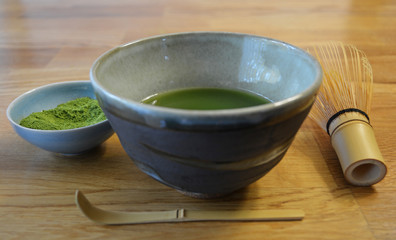 Japanese Matcha Green Tea, Handmade Matcha Bowl, and Accessories