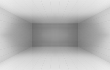 3d rendering. Simple gray cube box cornor room square wall background.