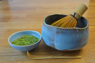 Japanese Matcha Green Tea, Handmade Matcha Bowl, and Accessories