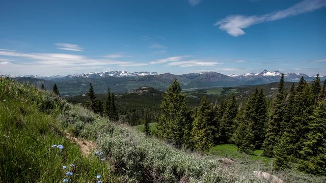 Beartooth highway overlook time lapse on summer day