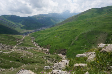 Fototapeta na wymiar valley in the mountains in summer