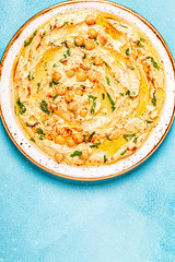 Hummus, chickpea dip, with spices.