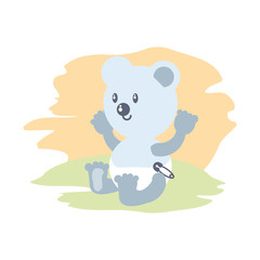 cute bear baby animal isolated icon