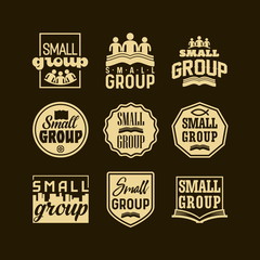 Christian logos, banners and stickers. Small group.