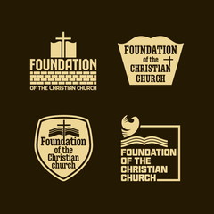 Obraz premium Christian logos, banners and stickers. Foundation of the christian church.