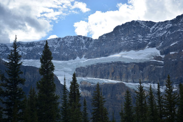 Ice glacier formation in the Rocky Mountain