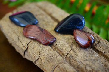 Red and Blue Tigers eye combo! Tumbled Red Tigers Eye and Tumbled Blue Tigers Eye set of 2 healing crystals. Beautiful dreamy tigers eye set. Witches healing crystal bundle for energy work