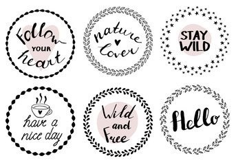 Hand drawn floral wreath