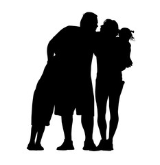 The silhouette of the family together. Vector illustration